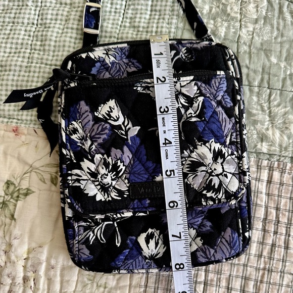Vera Bradley Mini Hipster Black and Purple Floral Crossbody Bag - Picture 9 of 10